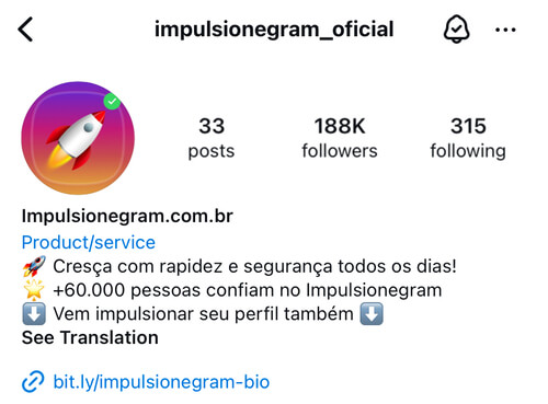 print do instagram do impulsionegram com milhares de seguidores