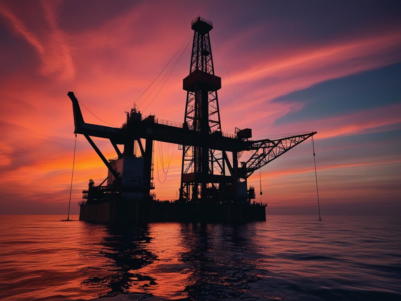 Crie uma imagem com o tema extração de petróleo offshore 3