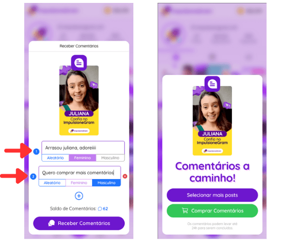 print tutorial como enviar comentarios personalizados